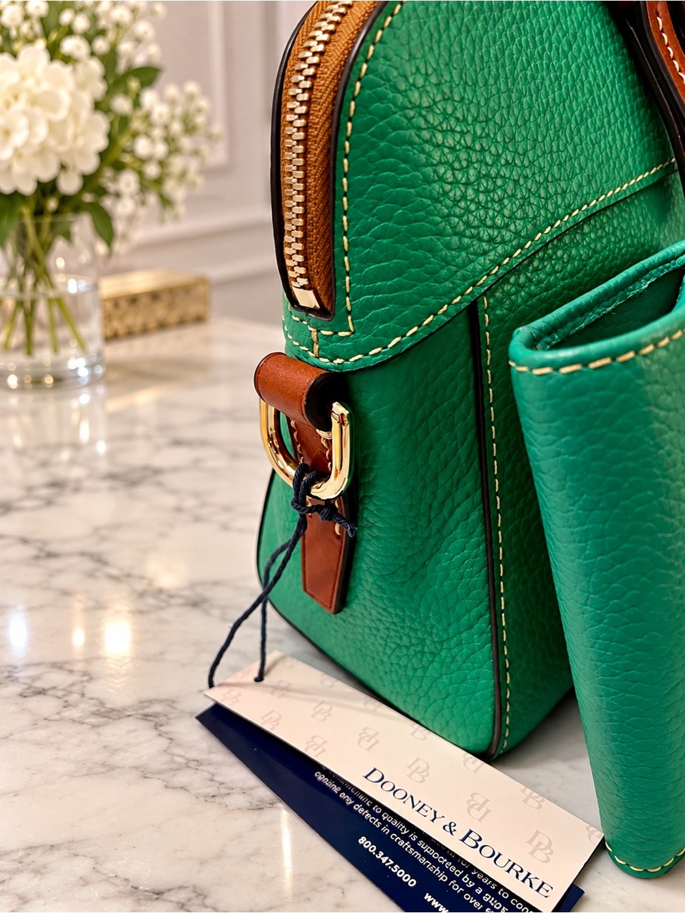 NWTs, Dooney & Bourke SPEARMINT Pebbled Leather Cameron X-Body & Matching Wallet - Picture 4 of 9
